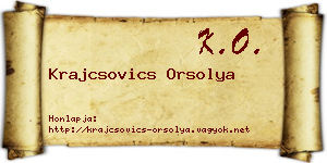 Krajcsovics Orsolya névjegykártya