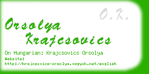 orsolya krajcsovics business card